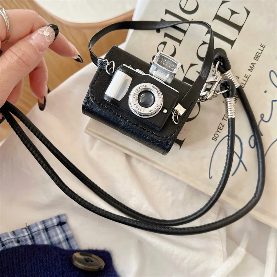 PU Leather Camera Pattern Case para Airpods Pro, Airpods 3, 4, 1, 2, 3, 4, luxo, saco de armazenamento de fone de ouvido, Airpod Pro 2