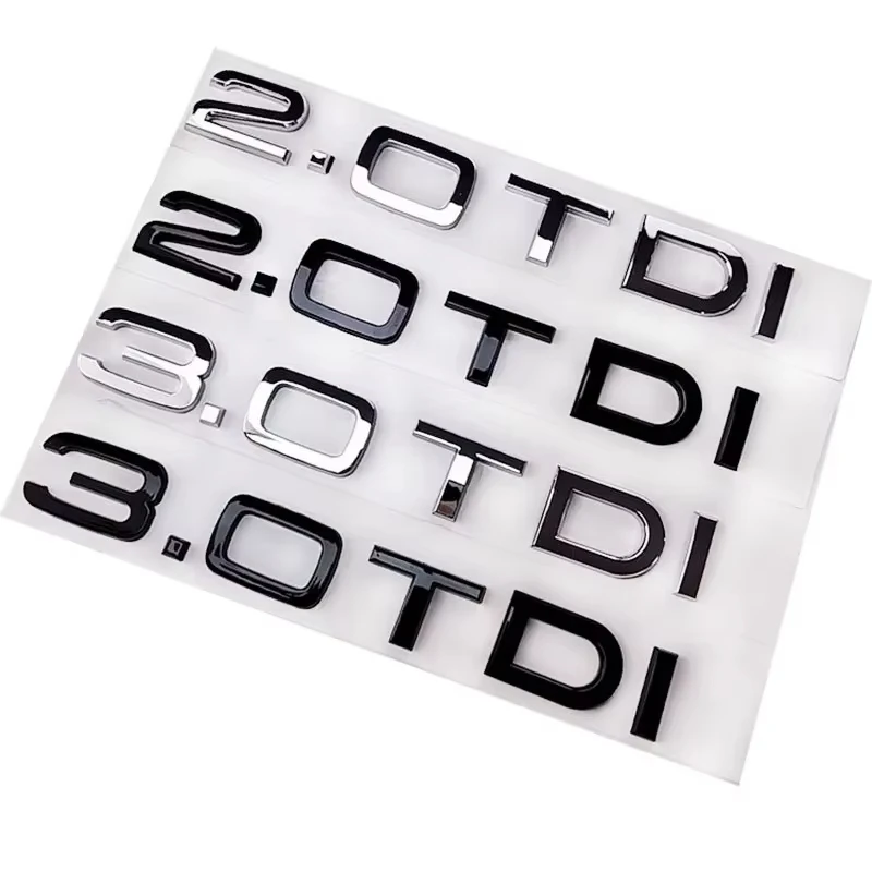 

3D ABS Letters 2.0 3.0 TDI 2.0TDI 3.0TDI Car Rear Boot Trunk Logo Badge Emblem Sticker Decal For Audi A3 A4 A5 A6 Q3 Q5 Q7 S7 S4