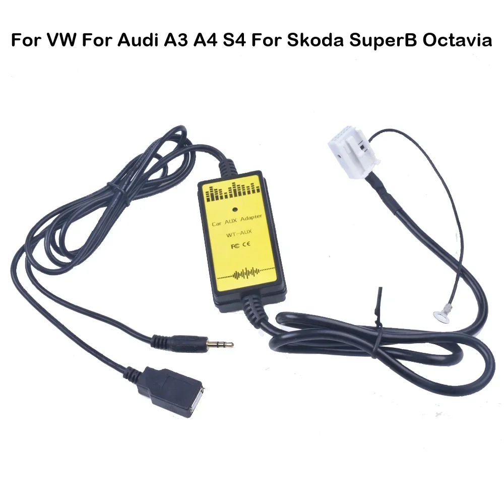 

Car CD Adapter MP3 Audio Interface AUX USB SD 12P Connect CD Changer For VW For Audi A3 A4 S4 For Skoda SuperB Octavia