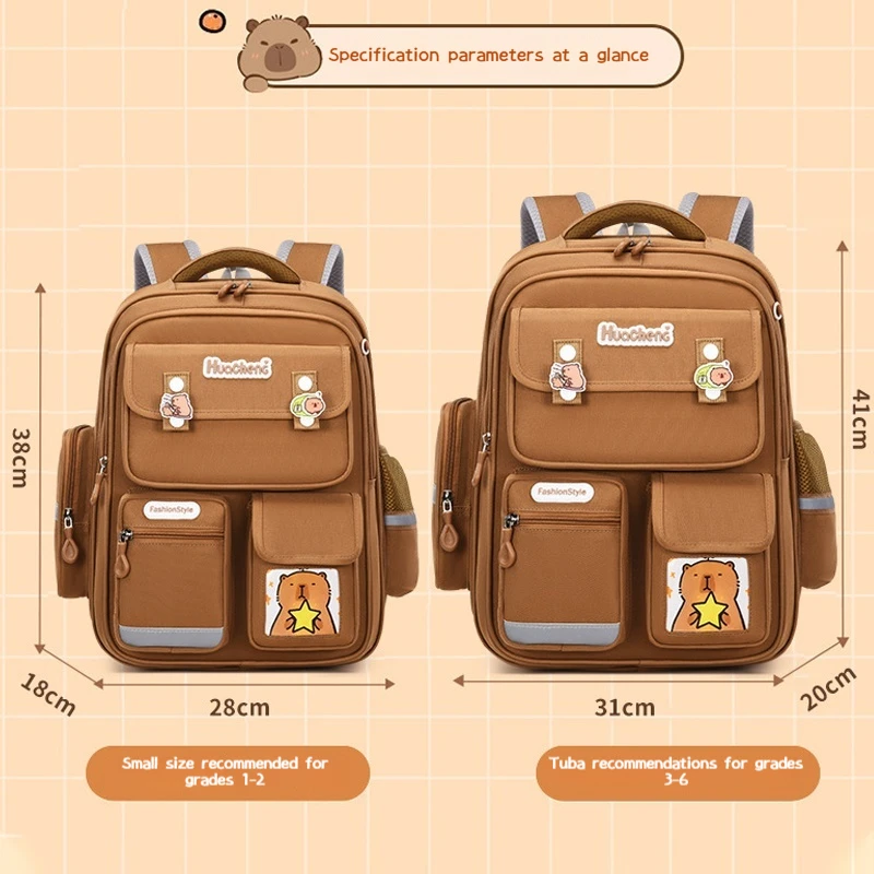 

Водонепроницаемый рюкзак Capybara, снимающий нагрузку, школьные сумки большой вместимости, расширенные ремни, защищающий рюкзак для позвоночника, обратно в школу