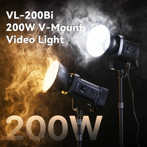 Imagen 2 del producto Ulanzi VL-200Bi Luz de vídeo COB con montaje en V de 200W para fotografía en vivo con Control inalámbrico CRI 95+ 2700K-6500K CCT