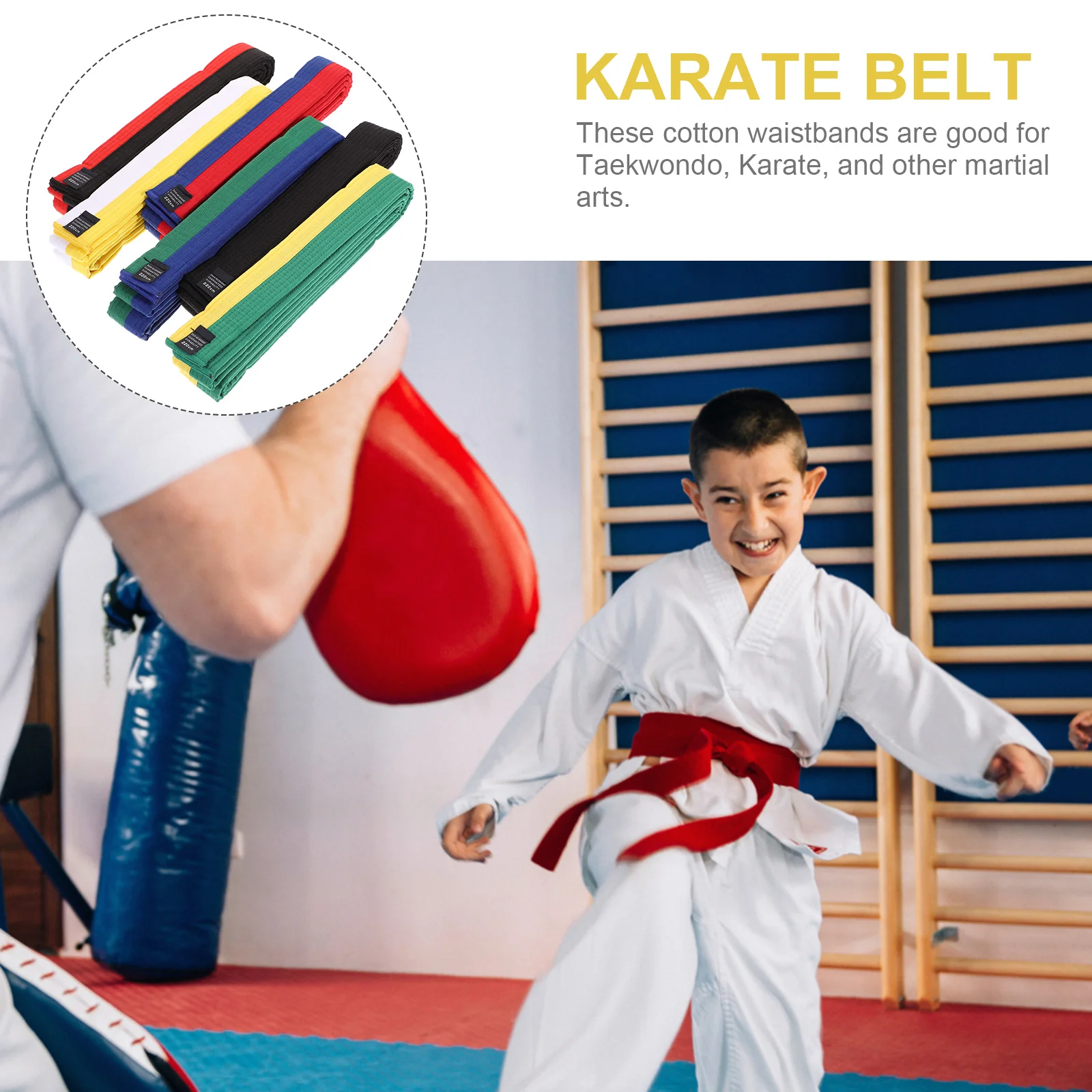 6 Pcs Taekwondo Belt Cotton Waist Karate Gifts for Boys Mens Belts Man Martial Costume Kid Training Gear Miss