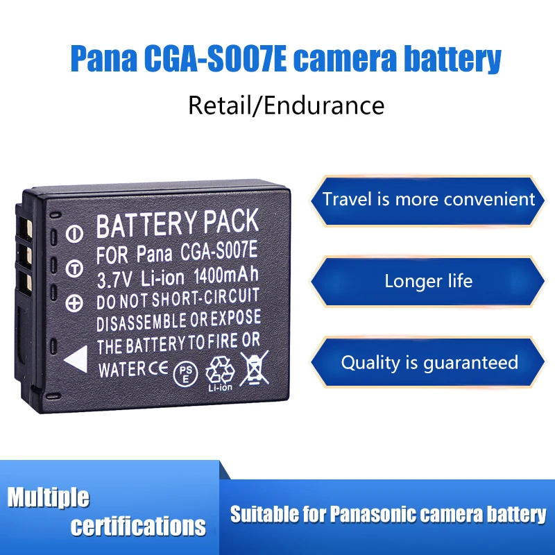

CGA-S007E battery for Panasonic DMC-TZ1 TZ15 TZ3 TZ4 TZ5 TZ11 DMW-BCD10