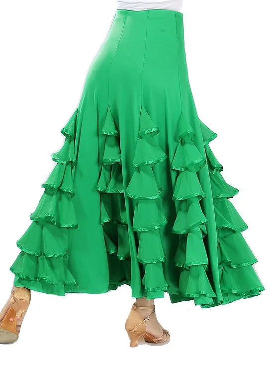 Modern Dance Competition Skirt Social Dance Square Dance Ballroom Dancing New Style Skirt Big Swing Practice Long Skirt