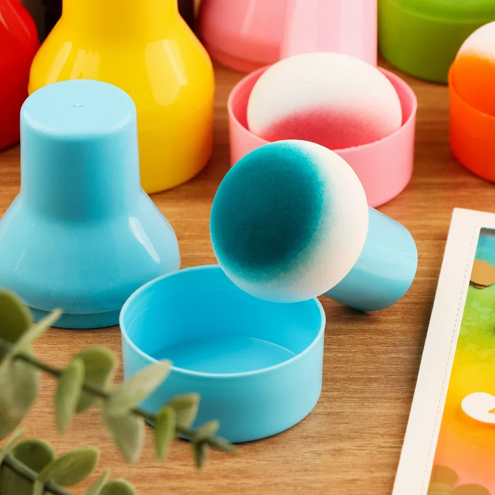 3 Teile/satz Bunte Papier Pouncers Tinte Applikator Mit Lagerung Fällen Für DIY Sammelalbum Decor Tinte Schwamm Handwerk Wisch Werkzeuge Neue
