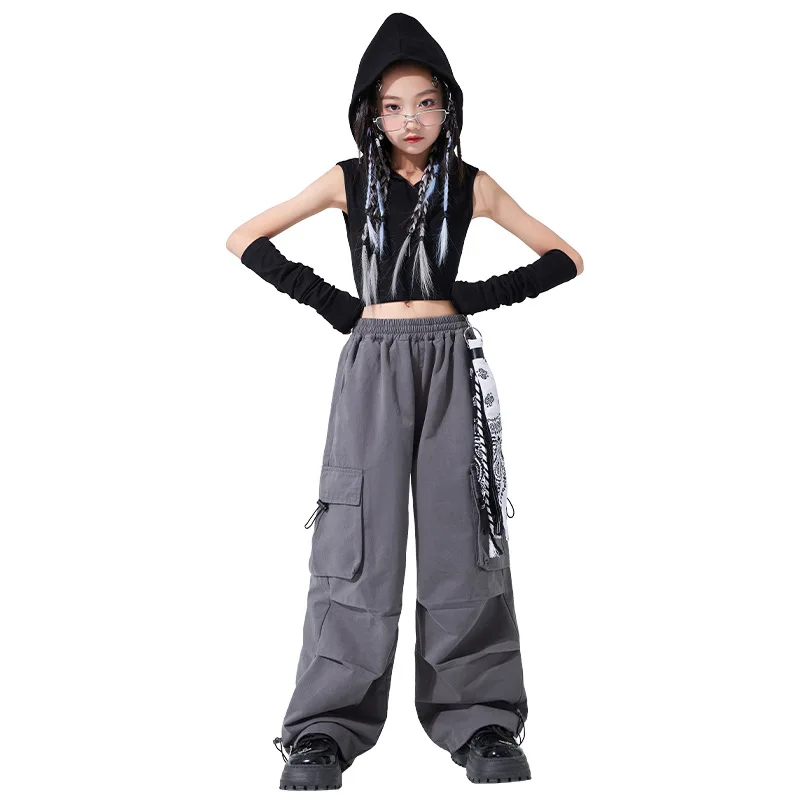 

Children's Jazz Dance Hip Hop Street Fashion Show Practice Performance Costume Girls' Outfit Summer Season Chinese Brand