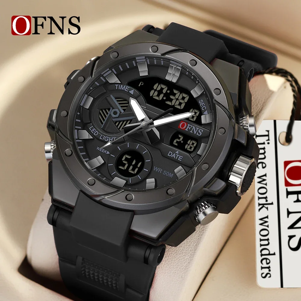 

OFNS 3313 New Fashionable Military Men's Watch Multi functional Outdoor Waterproof Men's Quartz Electronic Digital Watches