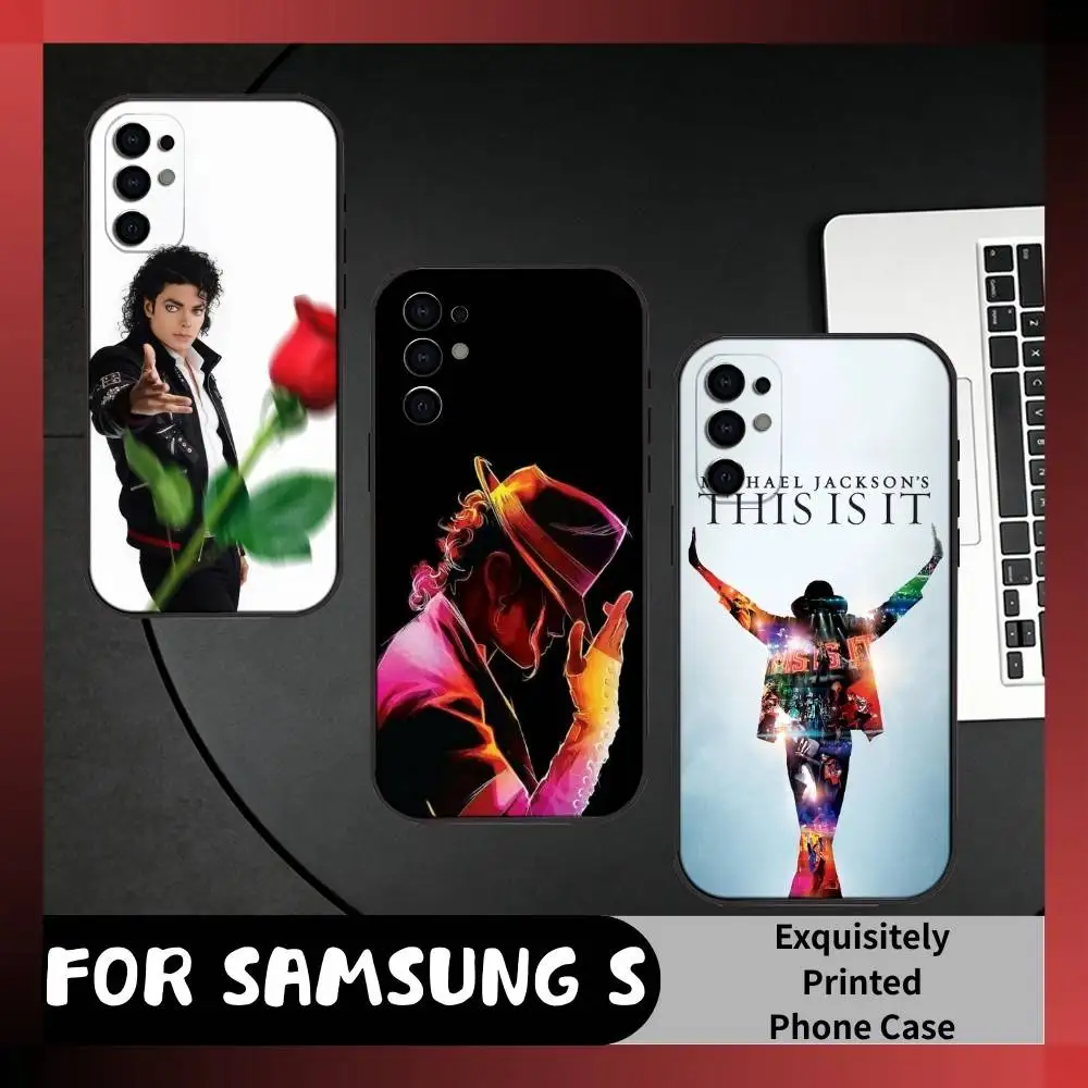 MJ-King M-Michael J-Jackson Phone Case For Samsung S25,S24,S21,S22,S23,S20,Ultra,S26,Plus,Fe,Note,5G Black Cover
