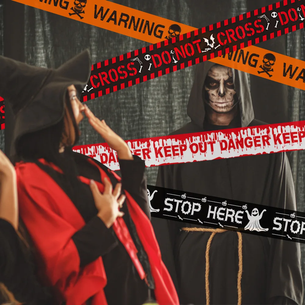 Halloween-Dekorationsklebeband, Warnlinie, Warnbandschilder, Fenster, Wand, Gefahr, Dekoration, Requisiten – Detail 3