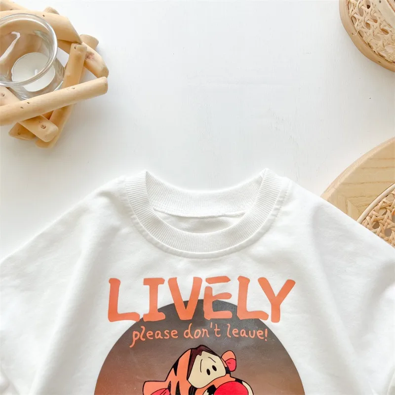 Cute Cartoon Character Tigger Shape Male and Female Baby Clothes Spring and Autumn Baby Long Sleeve Triangle A Cotton Jumpsuit