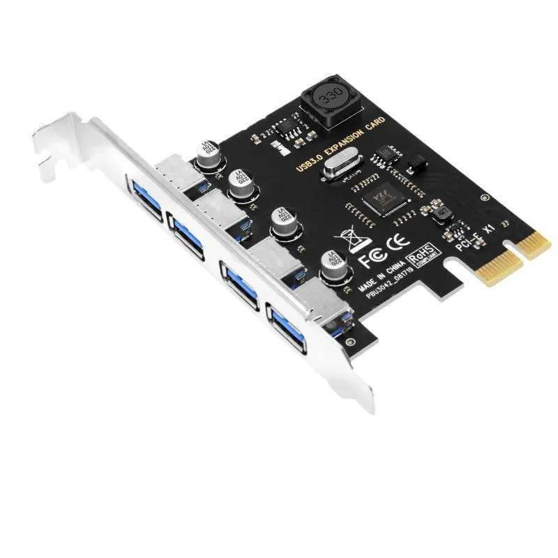 4 Port USB 3.0 PCI-E Expansion Card PCI Express PCIe USB 3.0 HUB Adapter 4-Port USB3.0 Controller USB 3 0 PCI e PCIe Express 1X