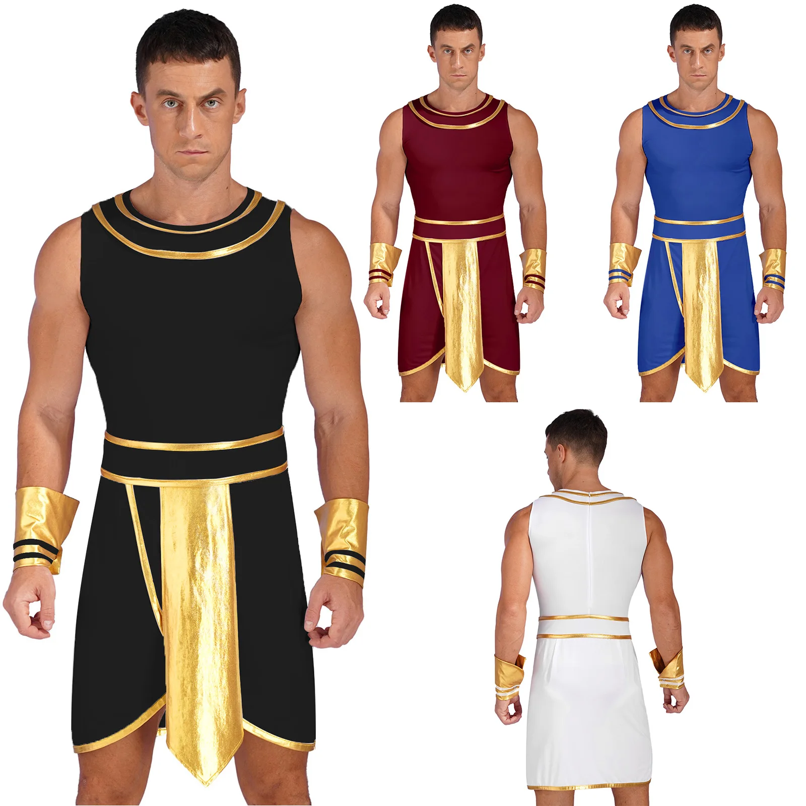 Costume de Dieu Grec Toge pour Hommes, Robe de Barrage Romain, Cospay d'Halloween, Masade de ix