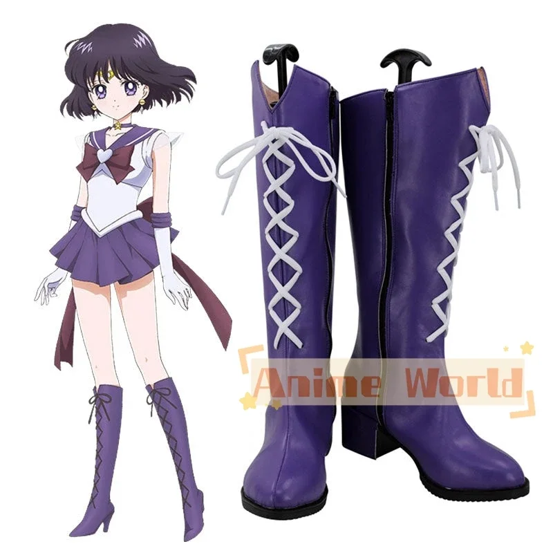 Sailor Saturn Hotaru Tomoe botas de carnaval, zapatos de Cosplay, Halloween, hechas a medida