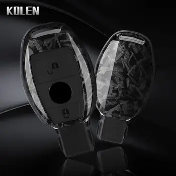 2/3 tlačítka z uhlíkových vláken, kryt na klíče od auta, pro Mercedes Benz ABCE Class GLS GLA GLK GLC CLS CLA W204 W205 W212 W463 W176 8 nejlepší prodej Pouzdro na klíčenku Toyota - №2