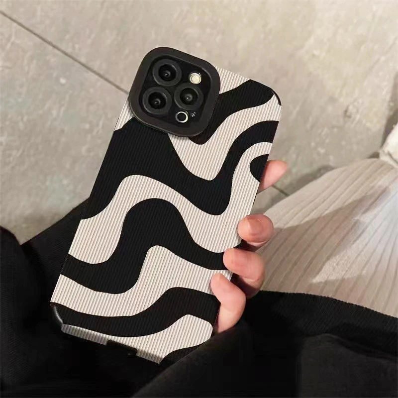 Shockproof Zebra Stripe Silicone Case For iPhone 14 15 16 Pro Max Cases For iPhone 11 12 13 Mini 7 8 Plus X XS XR Cartoon Cover