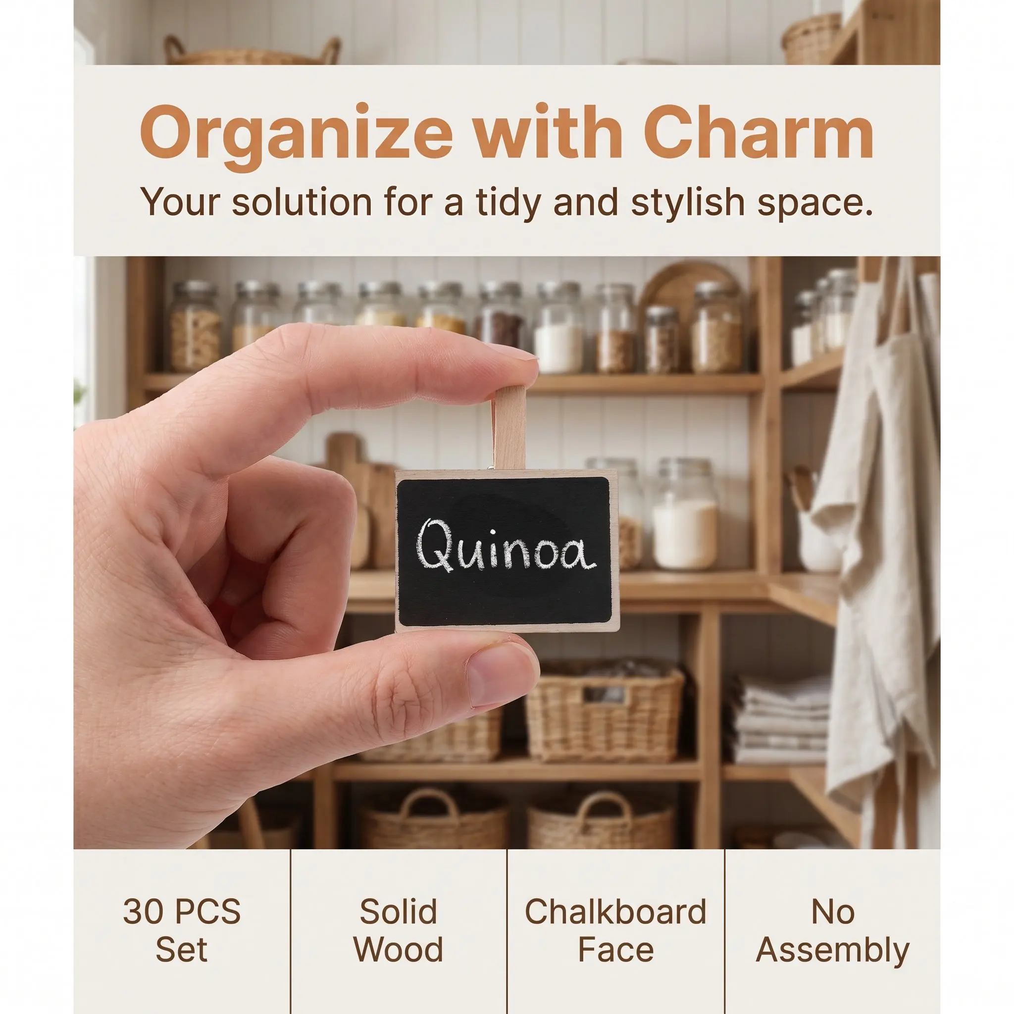 30PCS Chalkboard Sign With Clip Wooden Small Blackboard Reusable Rectangle Food Tags For Party Buffet Note Taking Wedding Cards