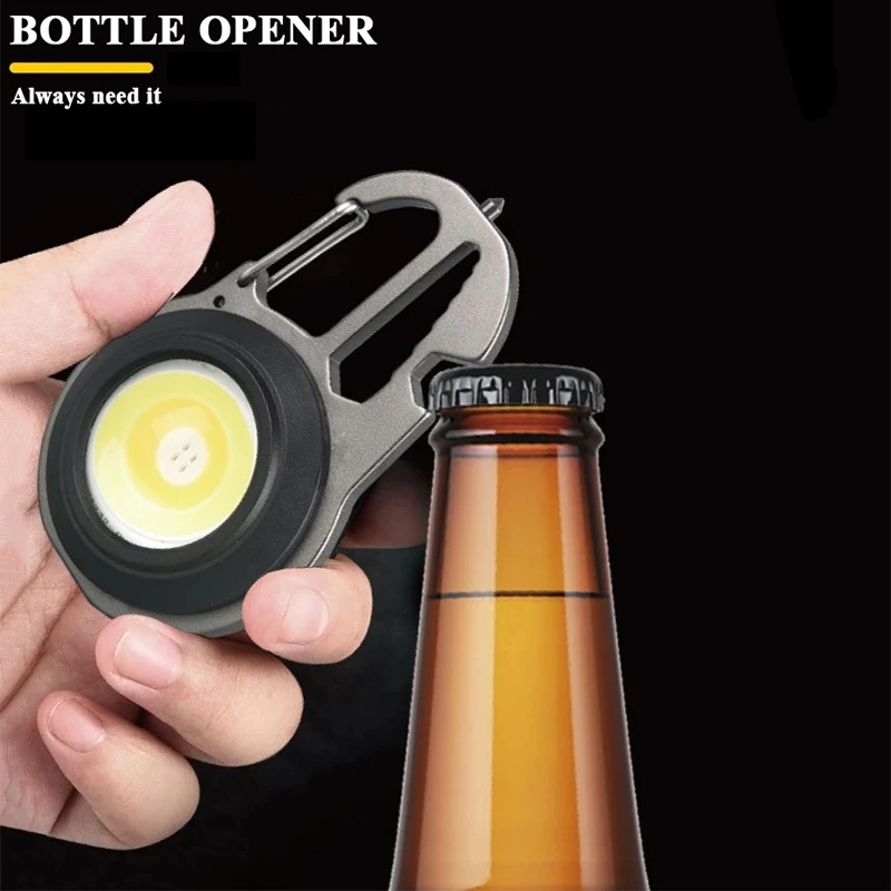 2023 New Mini Lantern Mutifuction Portable LED Flashlight Pocket Work Light Outdoor Camping Fishing Climbing Keychain Light