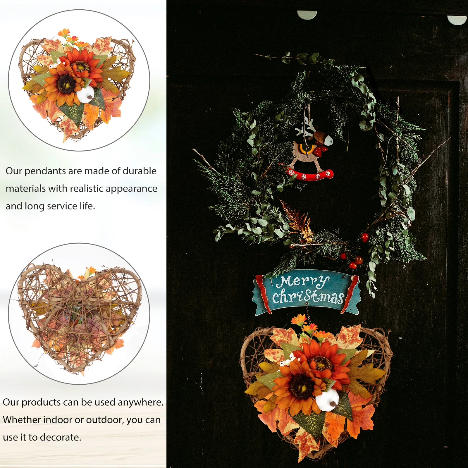 

Simulated Pumpkin Wall Hang Fall Decoration Autumn Decorations Indoor Home Artificial Wreath Front
