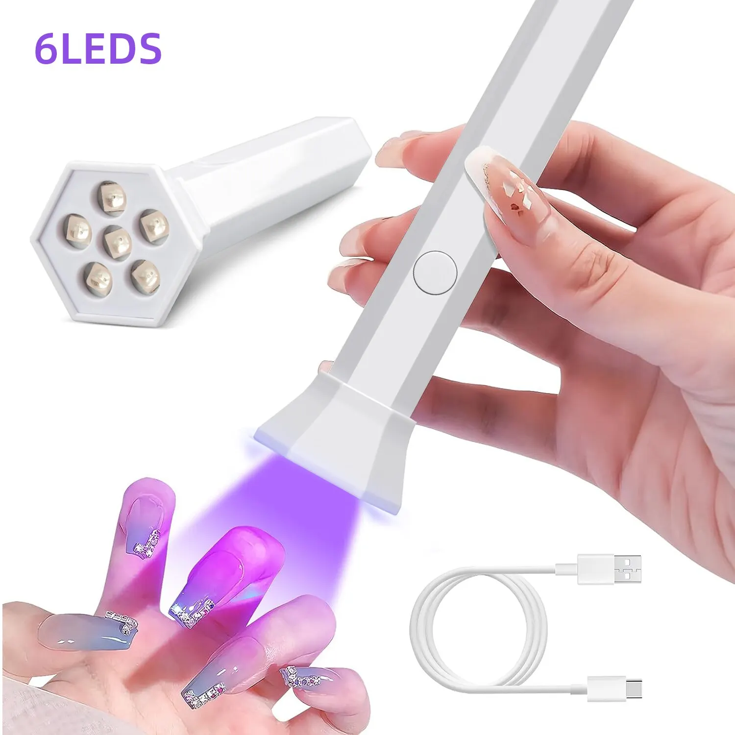 Lampe Sèche-Ongles Portable UV LED C5, Lampe à Polymérisation, Tous les Verhéritage Gel, Rechargeable par USB, vaccage Rapide, Machine de Manucure, Outil d'Art