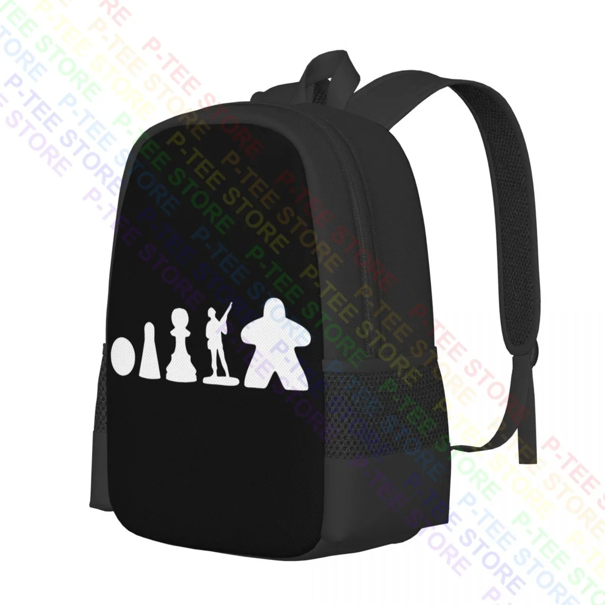 Meeple Evolution Parody Pawn Chess Risk BoardgamesBackpack Large Capacity Vintage Gymnast Bag