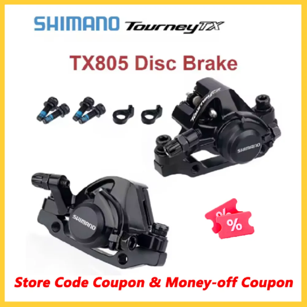 Shimano BR-M375 TX805 Pinças de freio a disco mecânico para Acera Alivio Deore com pastilhas de resina M375 pinça dianteira/traseira/par TX805