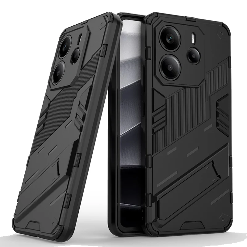 Capa de suporte de telefone para redmi note 14 4g, armadura dura anti-queda, capa traseira completa para redmi note 14 4g, capa para redmi note 14 4g