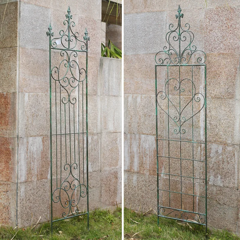Outdoor retro old wrought iron garden climbing vine frame rose flower bracket outdoor courtyard plant grid balcony flower stand