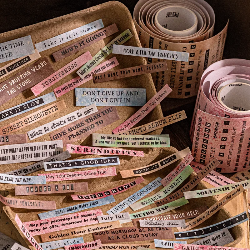 Mr.Paper Text Printing Masking Tape 1 Roll Inspirational Phrases Have A Good Day Tape Home Inspirational Cutting Strip Stickers