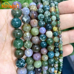 4/6/8/10/12/14MM Smooth Natural Indian Agates Round Loose Beads 15