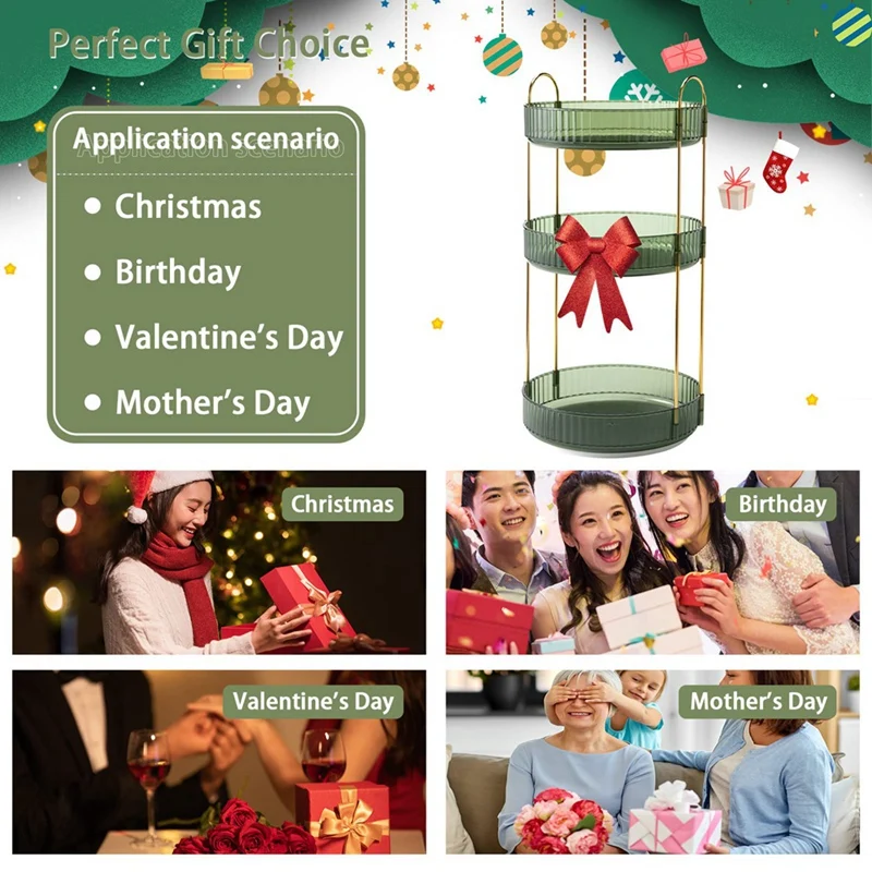 ABJY-3-stufiger drehbarer Make-up-Organizer mit hoher Kapazität, 360° °   Rotation Make Up Organizer Box Kosmetik Organizer