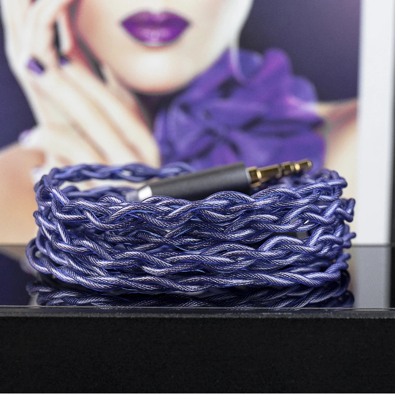 KBEAR Neon 4-żyłowy kabel słuchawkowy HiFi z drutu OFC o wysokiej czystości, czteroprzewodowa konstrukcja oplotu, kabel IEM 3.5/4.4mm zbalansowany, wymienny kabel — zdjęcie produktu 2