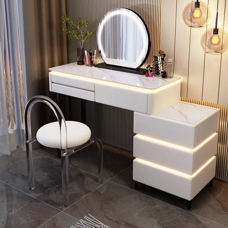 Coffee Desk Vanity Chair Bedroom Storage Luxury Small Dressing Table White Cosmetic Penteadeira Para Quarto Home Furniture