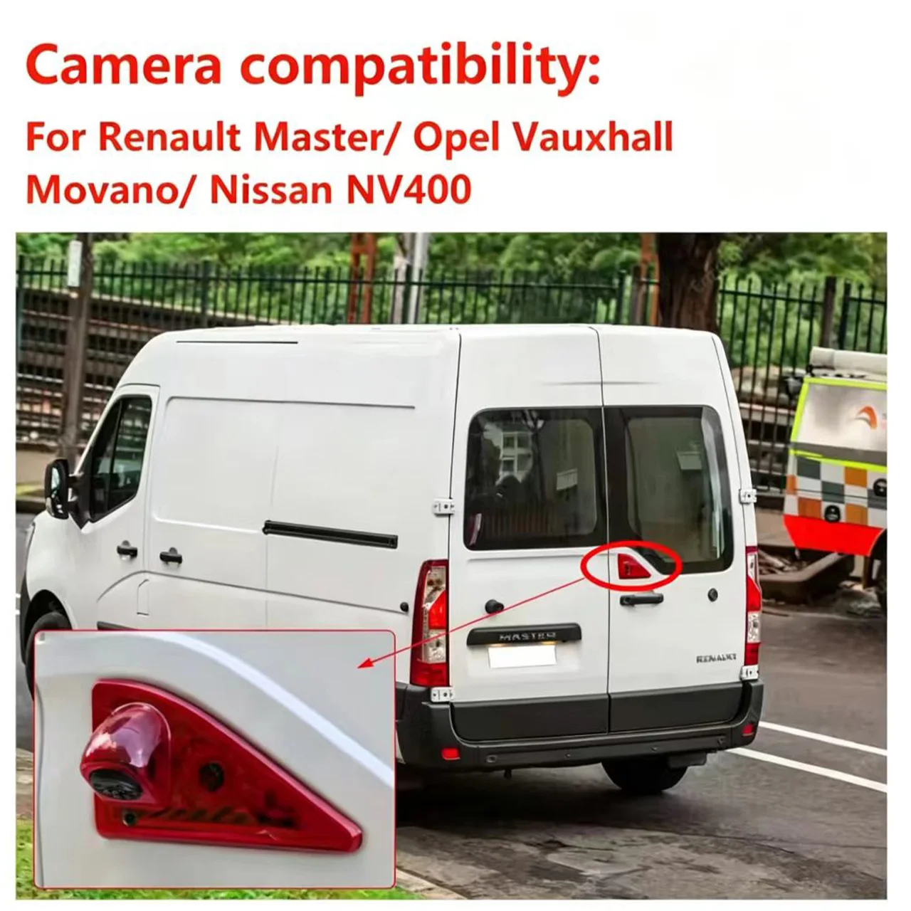 Applicable to Car Dual Lens Brake Light Reversing Camera Renault Master,Vauxhall Movano,Nissan NV400 Rear Backup Reverse Camera
