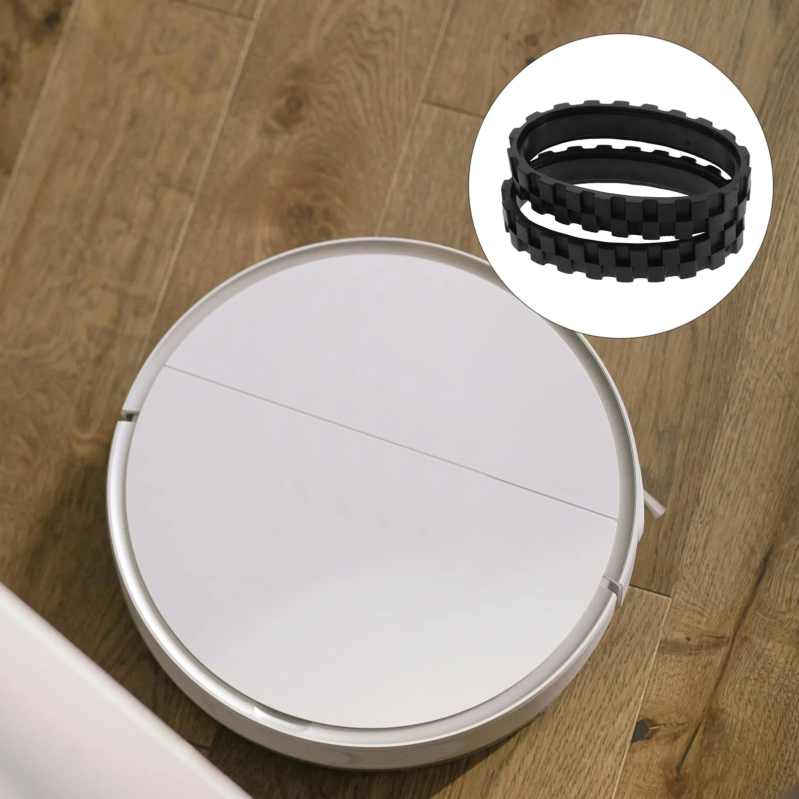 

2 Pcs Sweeper Anti-skid Tires Robot Vacuum Part Non-slip Replacement Black Accessory