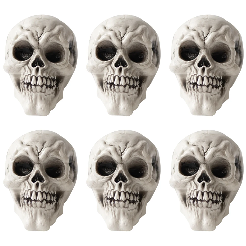 

1 set Props Halloween Party Decorations Horror Skull naments Ghost House Bar Plastic Mini Skull Model Fake SkullsHaunted