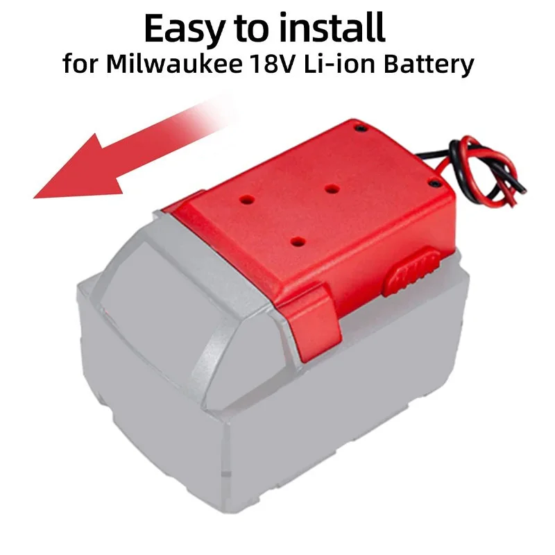 DIY Battery Adapter for Milwaukee 18V Lithium Battery Power Connector Power Source Mount Dock Holder with 14AWG Wires