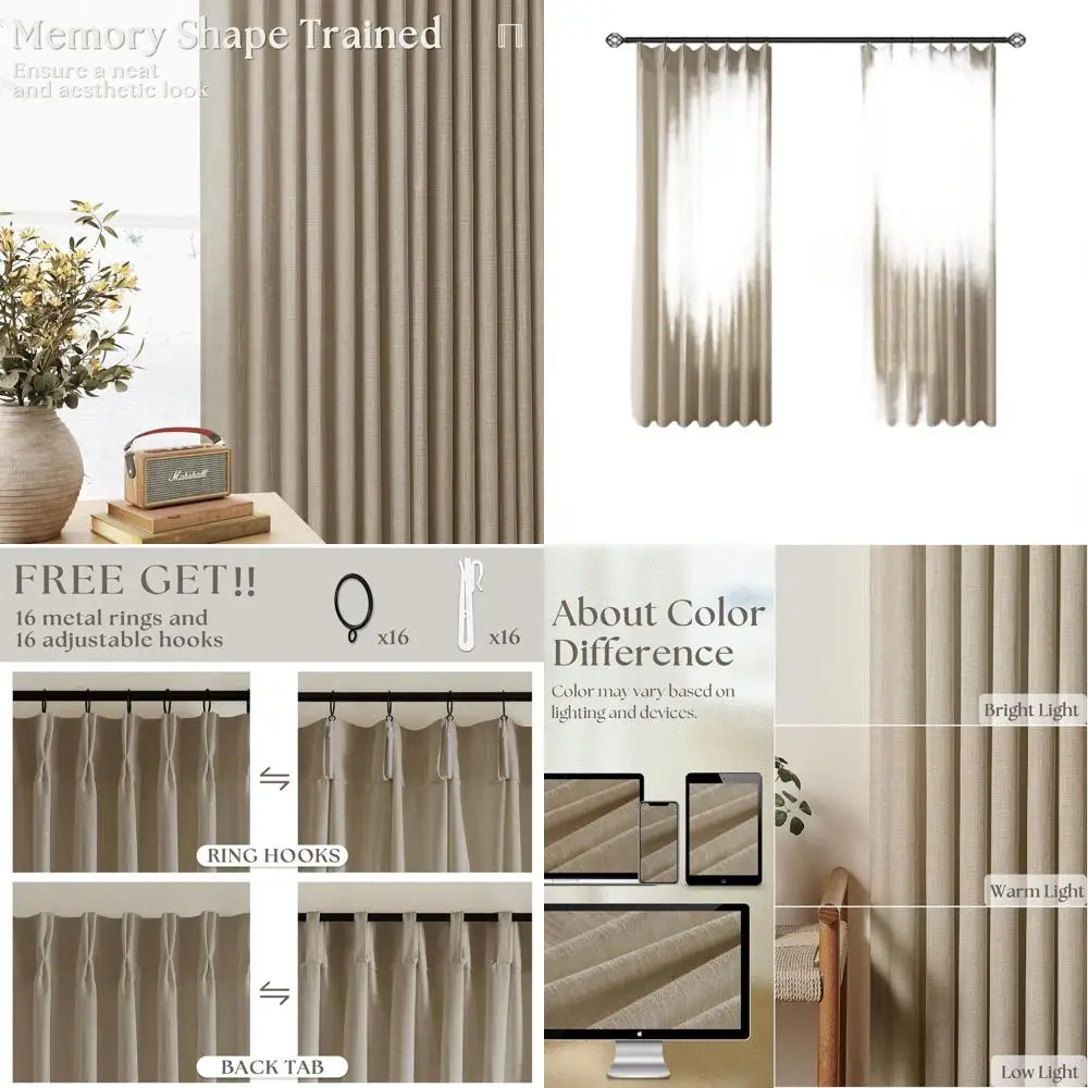 

Короткие полупрозрачные льняные шторы в стиле бохо, 45 дюймов в длину, 2 комплекта для небольших окон