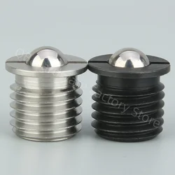 Push On Spring Indexing Plunger Carbon/Stainless Steel Ball Head Plunger With Flange Positioning Ball