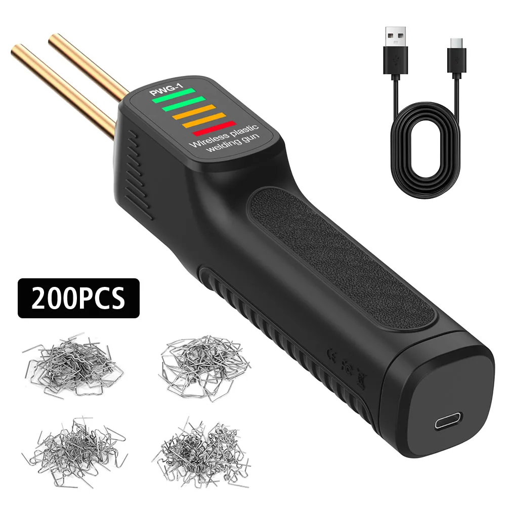 

Пистолет для сварки пластика, перезаряжаемый через USB автомобильный сварочный аппарат для ремонта бампера, аккумулятор 2600 мАч, беспроводной сварочный аппарат для пластика, горячий степлер
