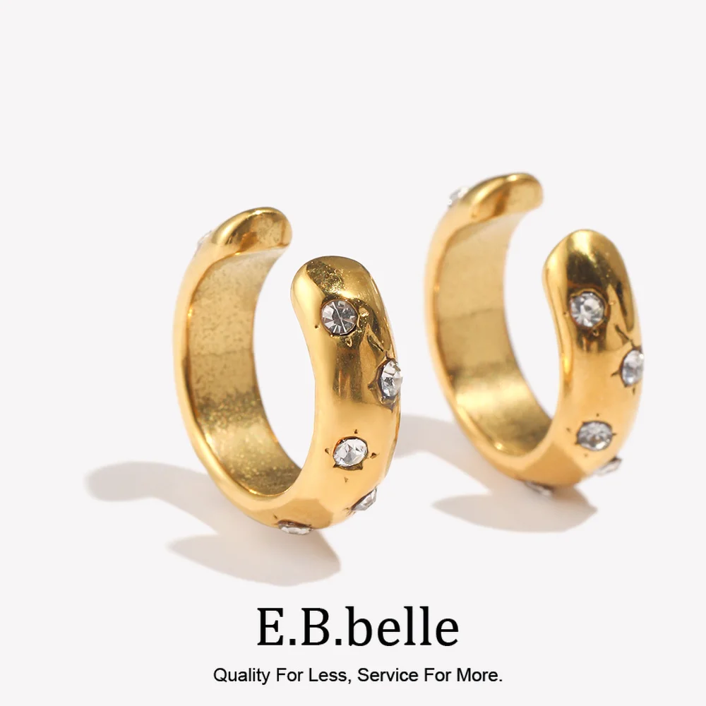 Mini C-shaped Smooth Ear Clip Gold Color Clip On Earring Silver Color 316L Stainless Steel Earrings for Women