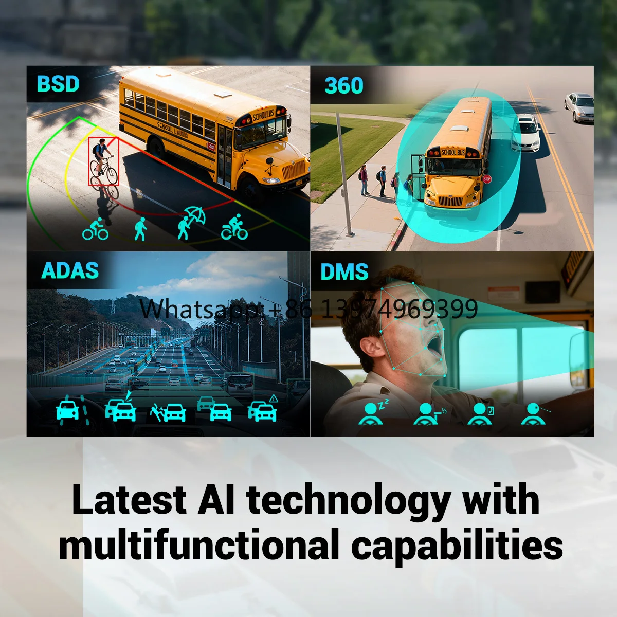 OEM 4CH 1080p School Bus Mobile Dvr Fleet Management System Gps and Camera with AI Algorithms