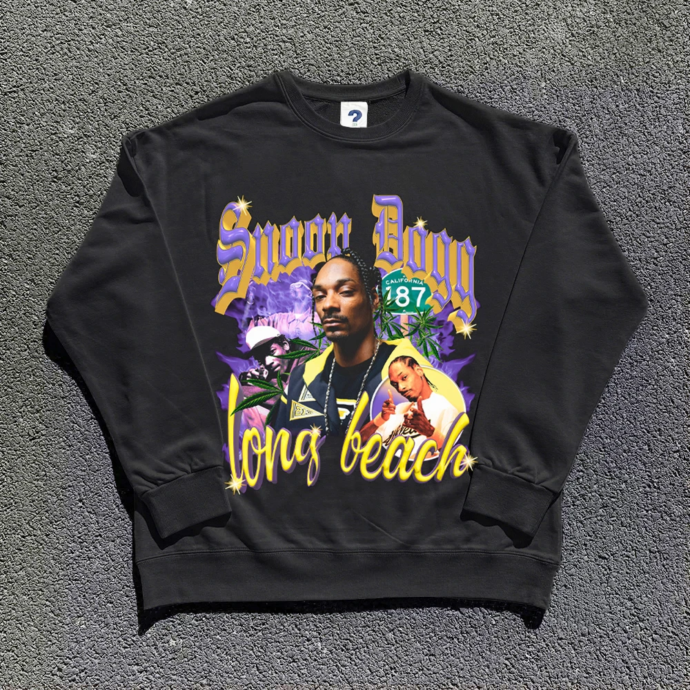 Raper Snoop Dogg Sweatshirt Oversized Hip Hop Harajuku Y2K Clothes Unisex Fashion O Neck Street Pullover Men New Clothing