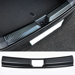 Car modified For Volkswagen ID.4 2021-2022 Steel carbon fiber Rear Trunk Inside Bumper Protector cover sill guard