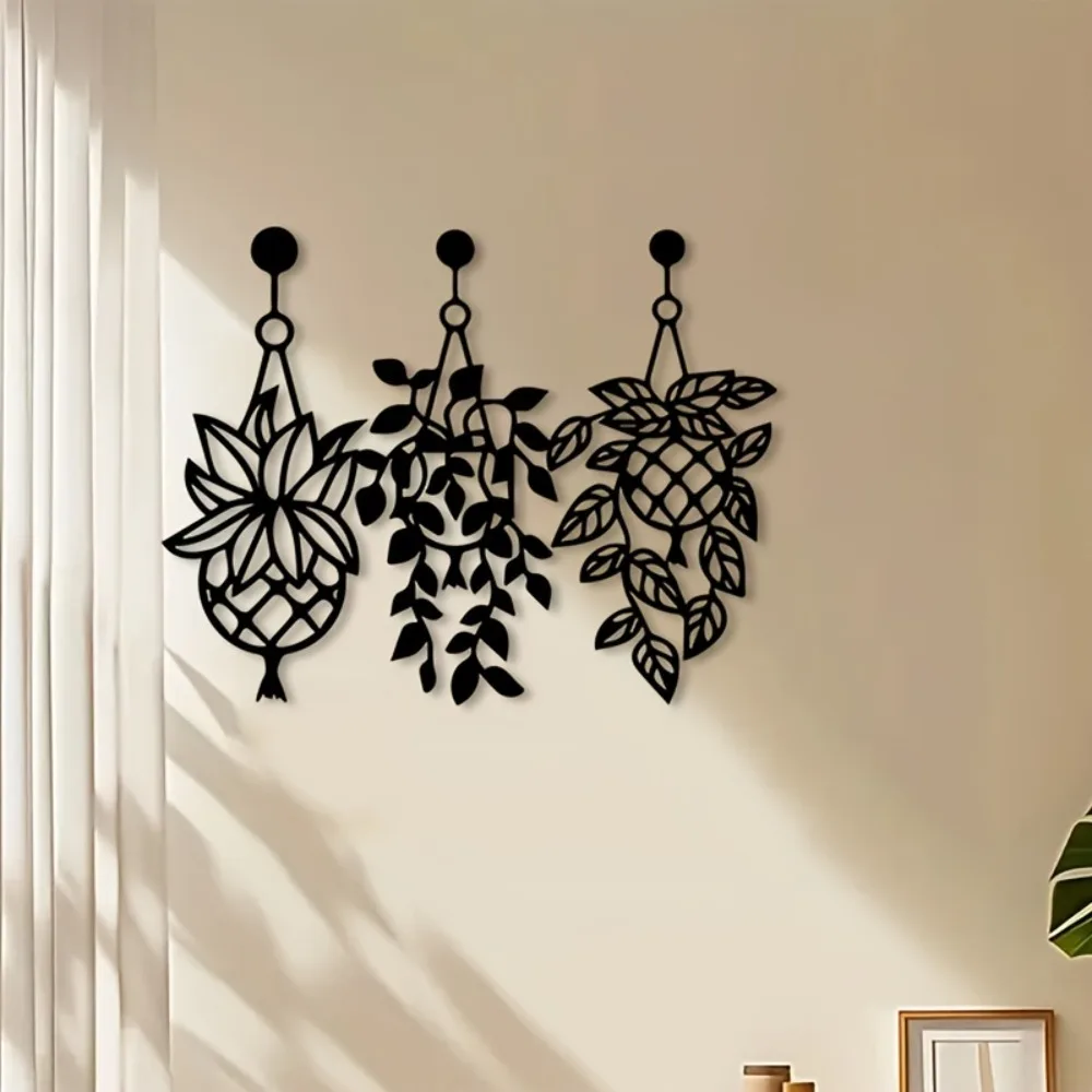 Mediterranean Floral Vines Iron Wall Art Botanical Metal Decor Aged Patina Finish Villa Garden Rustproof Gift Ornament