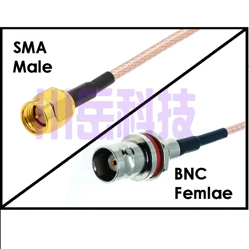 BNC female to SMA male RF connector RG316 BNC female to SMA male bent female male waterproof all copper connector 90 ° male