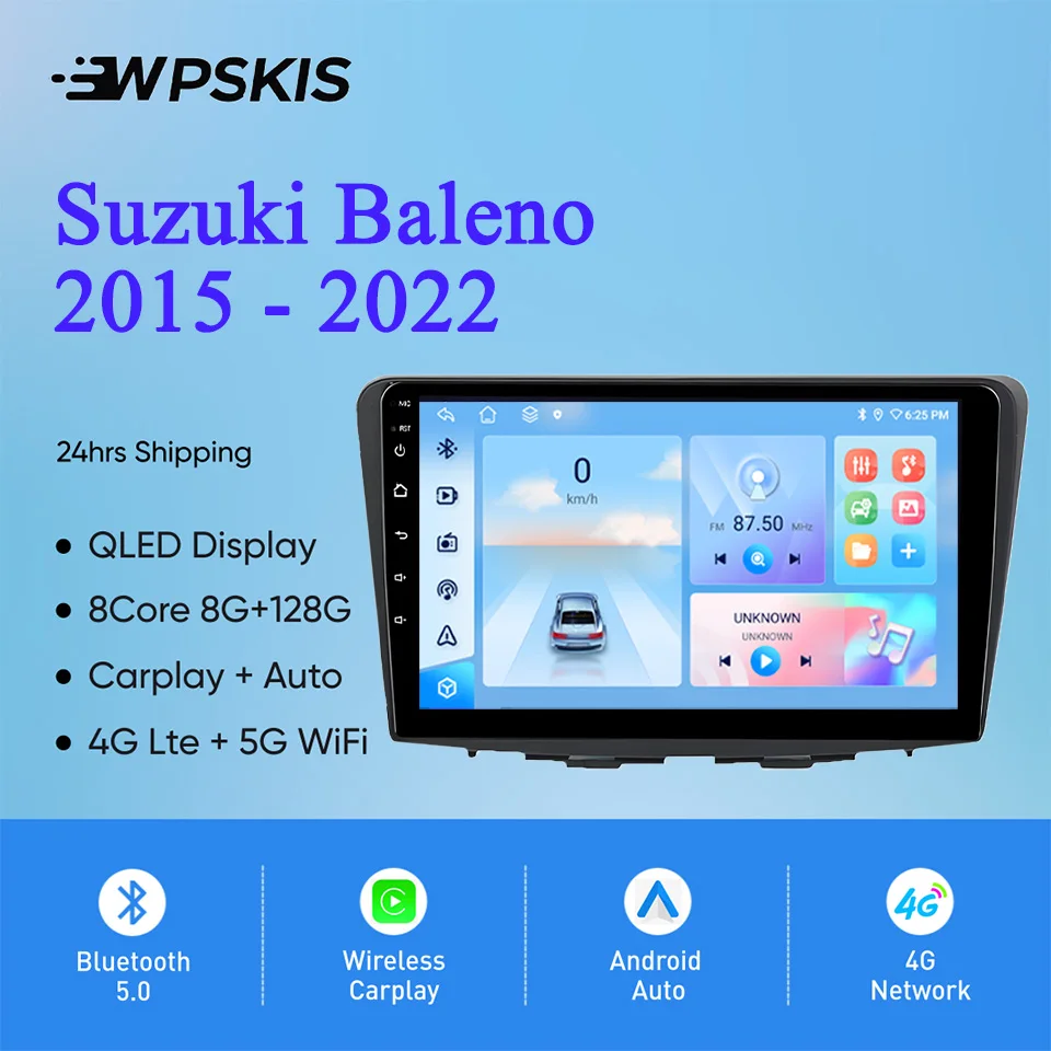

Android 14.0 8G+128G For Suzuki Baleno 2015 2017 2019 2021 Car Radio Stereo Video Music HU GPS Navigation PC Tablet DVD Cassette