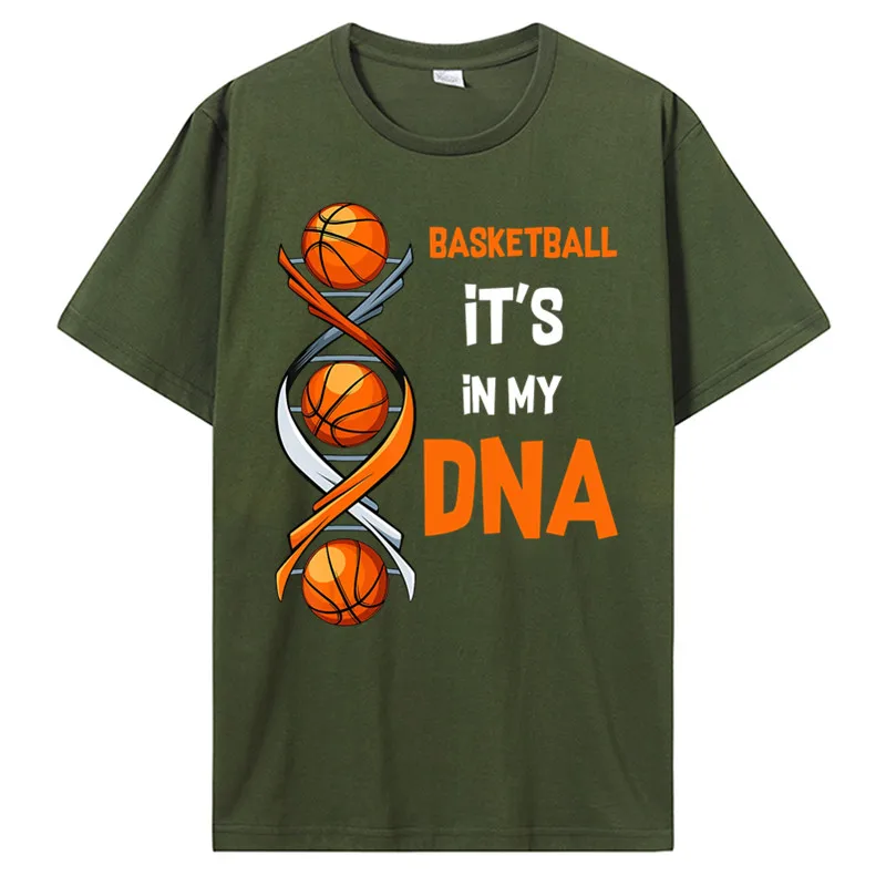 Basketball It's In My DNA Funny Player Team Sport T-Shirt Hip Hop Tshirts Tops Tees For Men Fitted Cotton Summer T Shirt