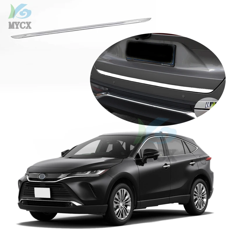 

ACCESSORIES FIT For Toyota Harrier 2022 Sticker ABS Chrome Carbon Fiber Black Back door Tailgate trim 1pcs Car Accessories