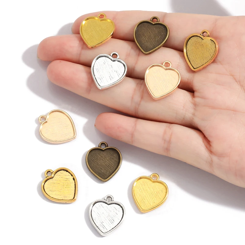 15 pcs  Heart Charms Metal Pendants For Antique Necklace Bracelet Jewelry Hand Made 19*16mm A74