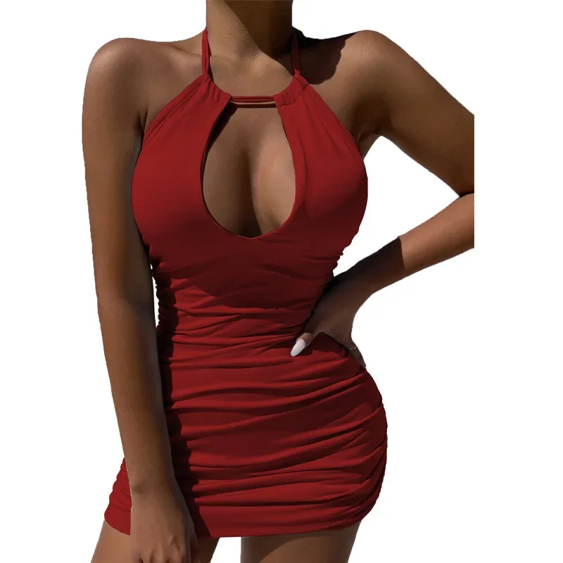 novedad de verano vestido halter independiente para mujer